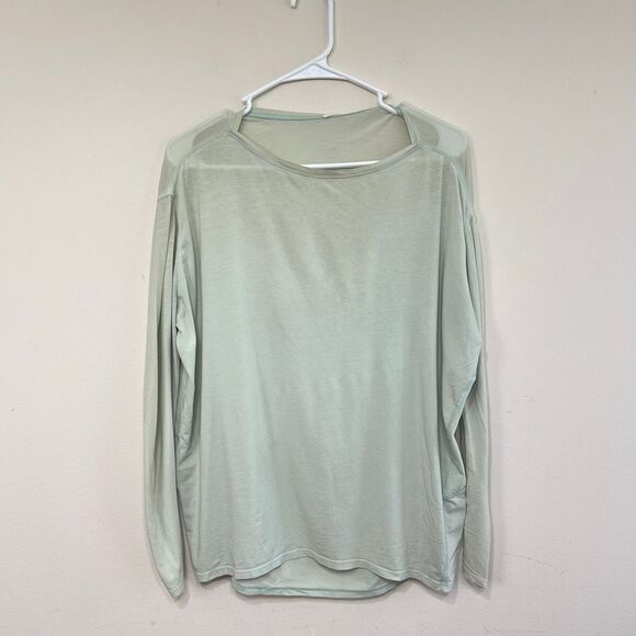 lululemon athletica Tops - Lululemon Mint Green Back in Action Long Sleeve Shirt 6 Women